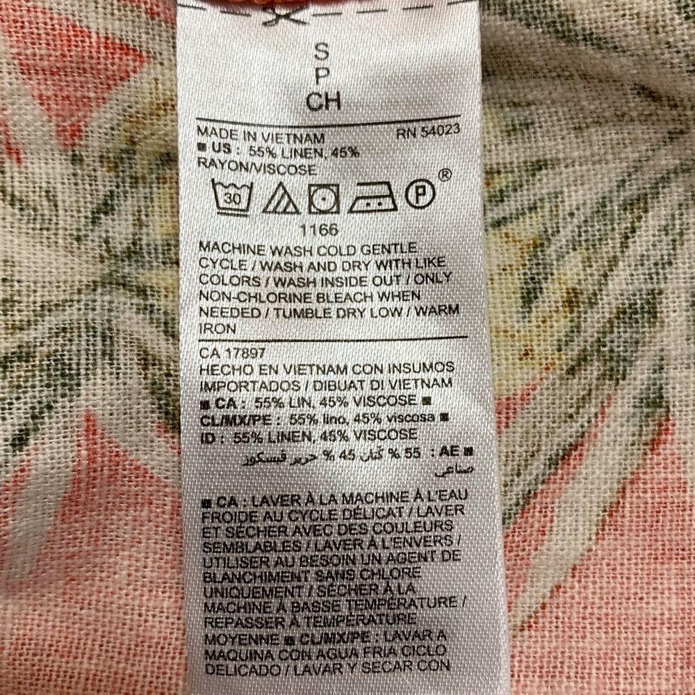 NWOT Old Navy Linen Blend Pineapple Print Summer Shift Shirt Dress, Sz Small - Picture 11 of 12